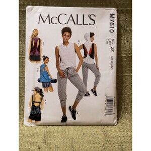 Misses Top Shorts Pants Workout Clothes Sewing Pattern McCall's M7610 Plus Size
